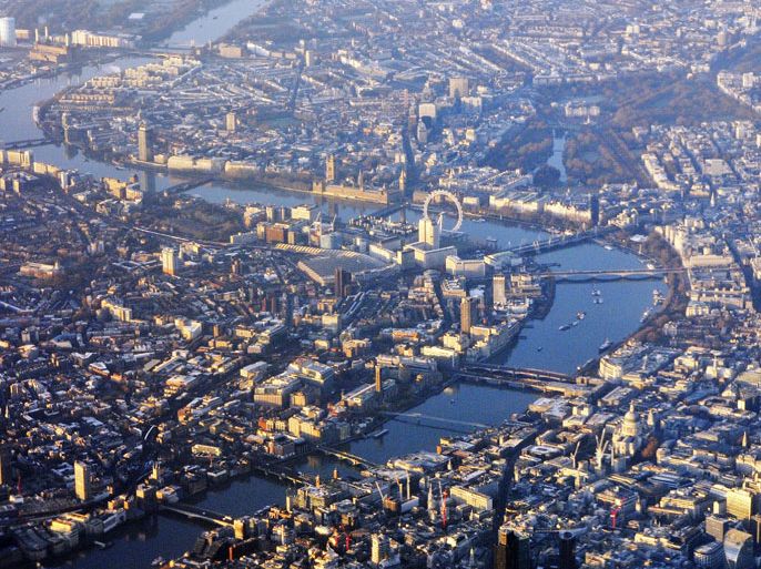An image dated early 12 July 2008 showing an aerial view of the central London. London, with a population of eight million, hosts the 2012 London summer olympics, with athletes from 203 nations competing. The olympics take place from 27 July until 12 August. EPA/MAURITZ ANTIN