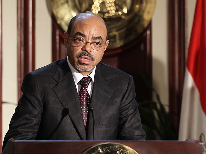 epa03307749 (FILE) A file photo dated 17 September 2011 shows Ethiopian Prime Minister Meles Zenawi speaking during a press conference in Cairo, Egypt. Reports on 16 July 2012 state that Meles Zenawi was unable to attend the opening on 15 July of the African Union Summit
