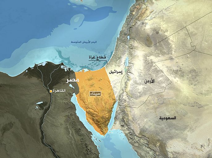 خريطة سيناء - خريطة مصر