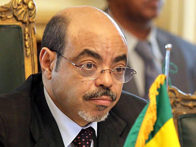 epa02920454 Ethiopian Prime Minister Meles Zenawi looks on during his meeting with his Egyptian counterpart Essam Sharaf (not pictured) in Cairo, Egypt, 17 September 2011. According to media report, Egypt and Ethiopia agreed on 15 September to hold a meeting with Sudan to assess the potential effects