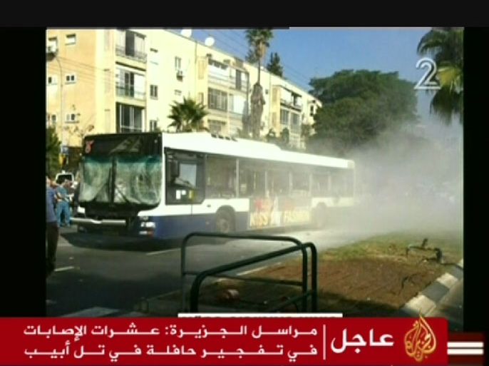 انفجار حافلة في تل ابيب