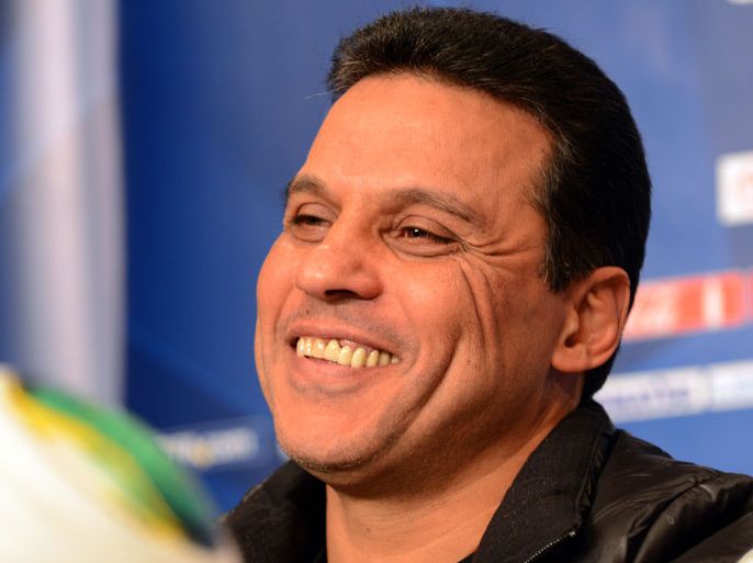 CAF Champion Al-Ahly SC of Egypt head coach Hossam El Badry smiles during the team's press conference in the 2012 Club World Cup in Japan tournament at a Nagoya hotel in Aichi prefecture on December 11, 2012. Al-Ahly will play against Corinthians in the semi-final match on December 12 in the Toyota stadium. AFP PHOTO / TOSHIFUMI KITAMURA