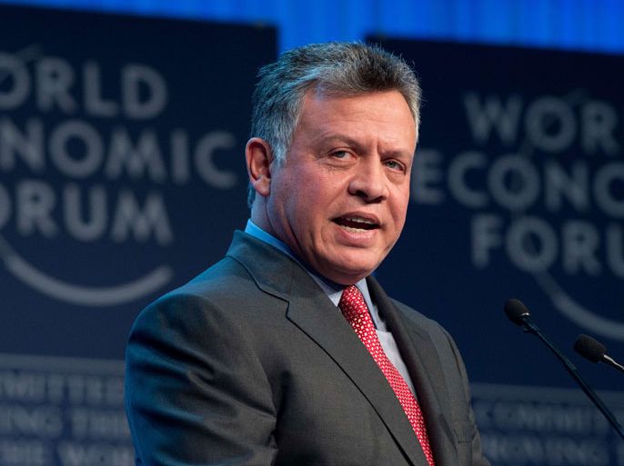 Jordan's King Abdullah speaks at a session of the World Economic Forum Annual Meeting 2013 on January 25, 2013 at the Swiss resort of Davos. The World Economic Forum (WEF) will take place from January 23 to 27