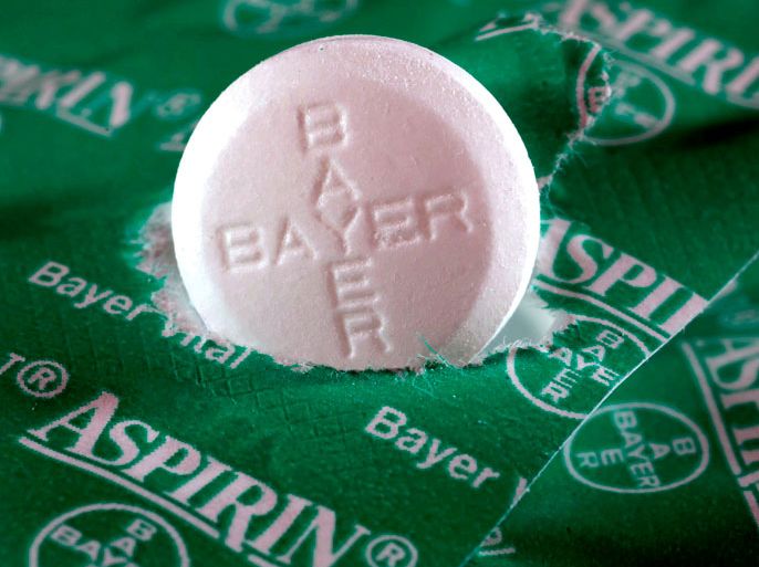 epa000390317 An Aspirin tablet by chemical and pharmaceutical group Bayer lies on its wrapping in Duesseldorf, Germany, 15 March 2005. After the largest rebuilding and the highest losses in the company's history Bayer is again on the road to success. The operating profit is supposed to be increased 20 per cent during the current fiscal year, announced the company during the balance press conference in Leverkusen, Germany, 15 March 2005.