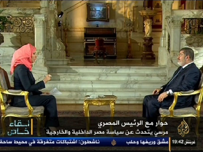 ‪مرسي أكد استمرار المساعي‬  (الجزيرة)