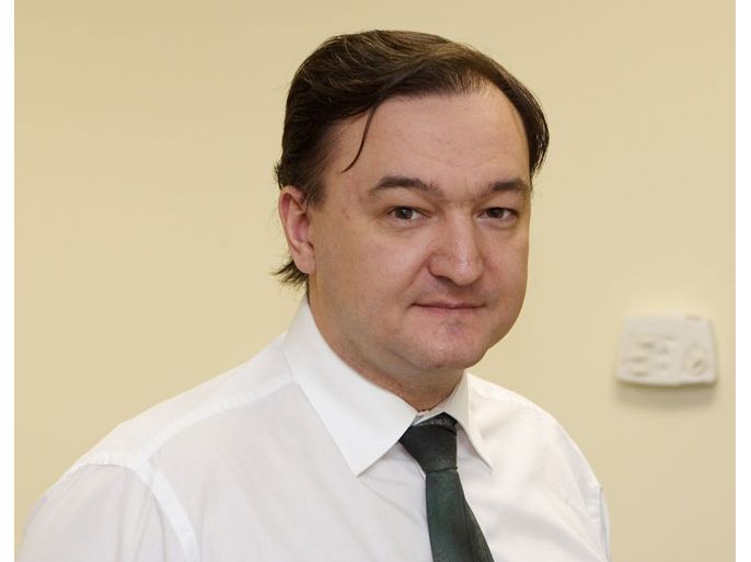 (FILES) This file handout picture taken on December 29, 2006 and released on Novenber 15, 2010 by Hermitage Capital Management shows Russian lawyer Sergei Magnitsky in Moscow. The United States announced on April 12, 2013 that it had imposed sanctions on 18 people seen as linked to Moscow's handling of the case of the dead human rights lawyer. The US Treasury sanctions, which freeze a foreign target's assets and ban Americans from doing business with him, came as Washington presses Moscow over Magnitsky, who died in 2009 after 11 months in Russian jails. AFP PHOTO/