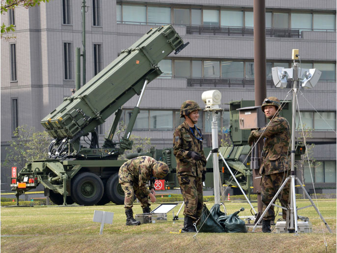 ‪اليابان نشرت صواريخ باتريوت بالعاصمة طوكيو للتصدي لأي صاروخ قد تطلقه كوريا الشمالية‬ (الفرنسية)