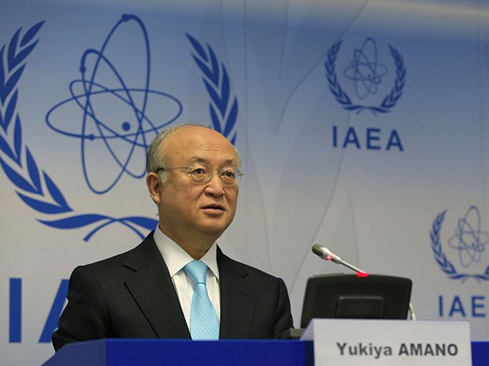 International Atomic Energy Agency (IAEA) General-Director Yukiya Amano attends a press conference as part of the Board of Governors meeting at the UN atomic agency headquarters in Vienna on June 3, 2013. Extensive construction activities at Iran's Parchin military base may have removed all evidence of alleged nuclear weapons research, the head of the UN atomic agency said Monday. AFP PHOTO / ALEXANDER KLEIN
