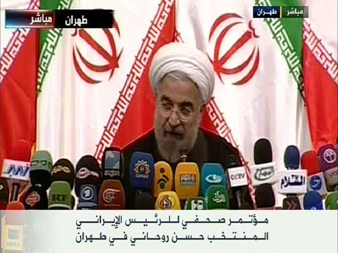 مؤتمر صحفي للرئيس المنتخب حسن روحاني في طهران
