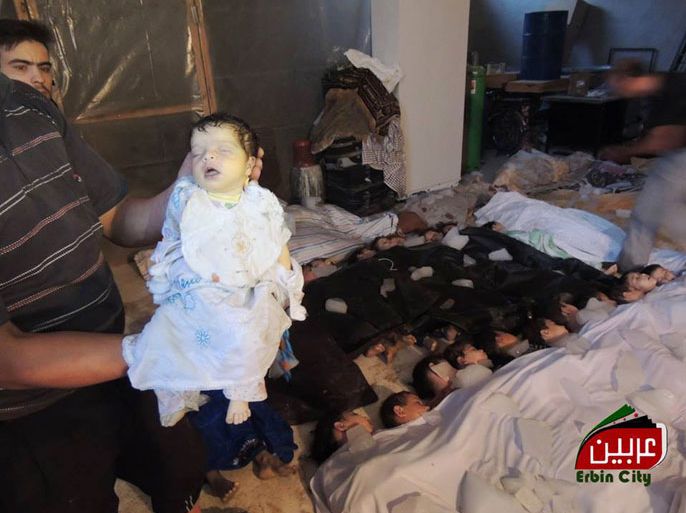 مئات القتلى أغلبهم أطفال نتيجة قصف كيماوي لقوات النظام السوري بغاز السارين على غوطة دمش وريفها