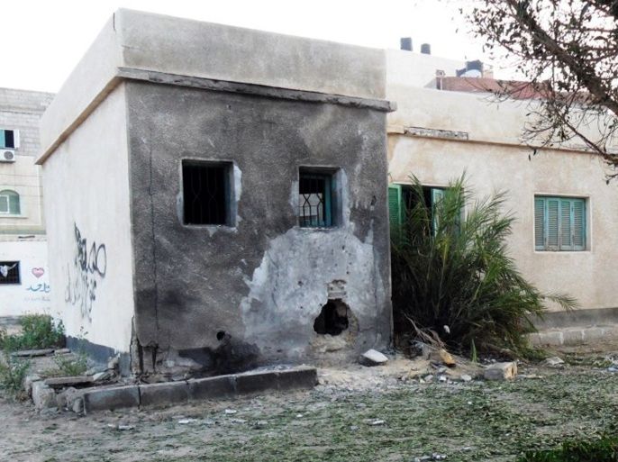 A picture taken on August 11, 2013 shows a police station damaged by a missile attack in El-Arish in Egypt's Sinai peninsula. Analysts attribute the sharp rise in Sinai violence to Islamist extremists seeking to take advantage of the political insecurity in Egypt following Morsi's ouster.