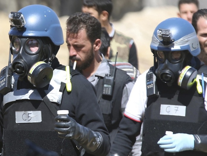 ‪مفتشون من الأمم المتحدة فحصوا 22 موقعا لأسلحة كيميائية أعلنت عنها سوريا‬ (رويترز)