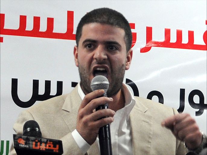 epa03797165 Osama Mohamed Morsi, son of ousted president Mohamed Morsi speaks during a press conference in Cairo, Egypt, 22 July 2013. The family of the ousted president said the army had abducted their father and kept him at an undisclosed place. The army ousted Morsi on 03 July after millions of Egyptians took to the streets demanding his resignation. The Brotherhood has denounced Morsi's toppling as a coup and vowed street protests until he is reinstated. EPA/AHMED ASSADI
