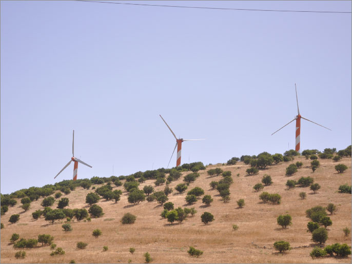 إسرائيل أنشأت في الجولان المحتلمزارع رياح لتوليد الطاقة (الجزيرة نت)