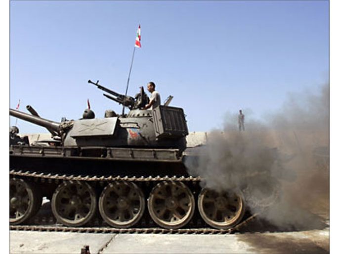 r_A Lebanese T48 Russian-made tank warms up before being deployed to the port of Naqoura in southern Lebanon September 19, 2006. REUTERS