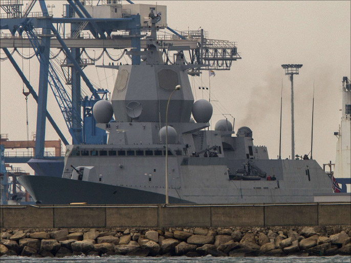 ‪سفينة نرويجية في طريقها لنقل شحنات من الأسلحة الكيميائية السورية‬ (الفرنسية-أرشيف)