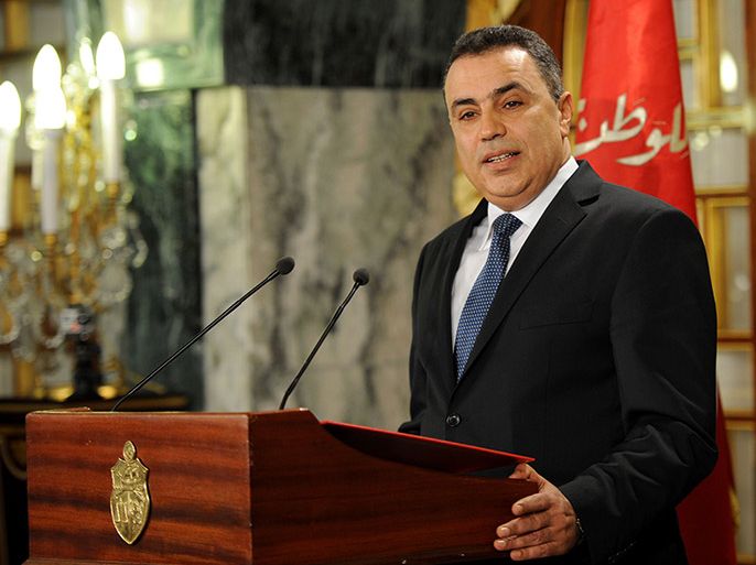 Tunisia's premier-designate Mehdi Jomaa speaks during a press conference on January 26, 2014 in Carthage Palace in Tunis after presenting the president with the list of his proposed cabinet of independents. "I have submitted the list of members of the proposed government to be subjected to a confidence vote in the National Constituent Assembly," Jomaa announced. AFP