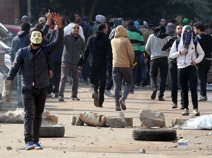 Egyptian supporters of the Muslim Brotherhood gather during a protest in Cairo, Egypt, 10 January 2014. Egyptian authorities outlawed the Brotherhood in September, and declared it a terrorist group in December. The group's backers have staged almost daily protests since the ousting of president Mohamed Morsi. The latest unrest came ahead of a January 14-15 referendum on a draft constitution. Morsi's supporters reject the charter and are expected to boycott the vote.
