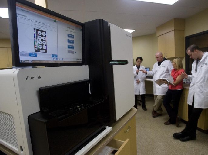 The HiSeq 2500 is Avera s new tool in genetic sequencing. Sharon Bachman, second from right, Field Applications Specialst with Illumina, trains a group of researchers on the Illumina HiSeq 2500 DNA sequencer, left, April 19, 2013 at Avera's Institute for Human Genetics in Sioux Falls, S.D. it is a processor that uses a laser, tiny cameras and short bursts of color to unlock billions of details about someone s life.