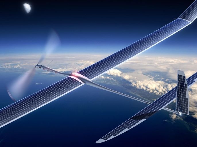 This undated image released by Titan Aerospace shows the company's Solara 50 aircraft. Facebook is in talks to buy Titan Aerospace, a maker of solar-powered drones, to step up its efforts to provide Internet access to remote parts of the world, according to reports released Tuesday, March 4, 2014. (AP Photo/Titan Aerospace)