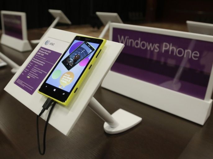 A Windows Nokia Phone is seen on display at Microsoft's annual shareholder meeting in Bellevue, Washington November 19, 2013. REUTERS/Jason Redmond