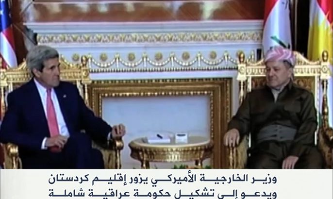 كيري يدعو من كردستان لتشكيل حكومة عراقية جديدة