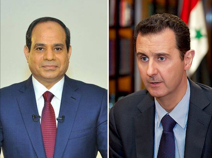 من اليمين الرئيس السوري بشار الأسد و الرئيس المصري عبد الفتاح السيسي ( المصدر الأوربية