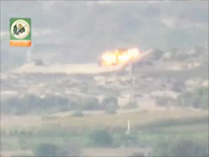 ‪‬ كتائب القسام أعلنت تفجير دبابة ميركافا إسرائيلية قرب موقع زكيم(غير معروف)