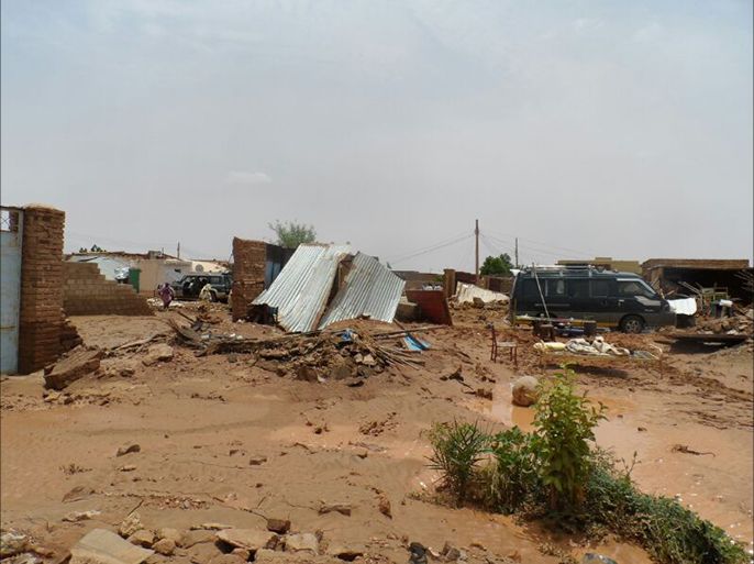 السيول والأمطار التي اجتاحت مناطق بولاية الخرطوم السودانية