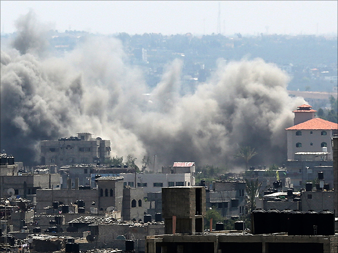 آثار غارة إسرائيلية على جنوب غزة خلال حرب صيف 2014 (الأوروبية)