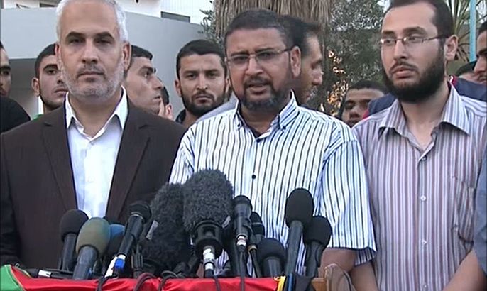 مؤتمر صحفي لحركة حماس حول وقف إطلاق النار