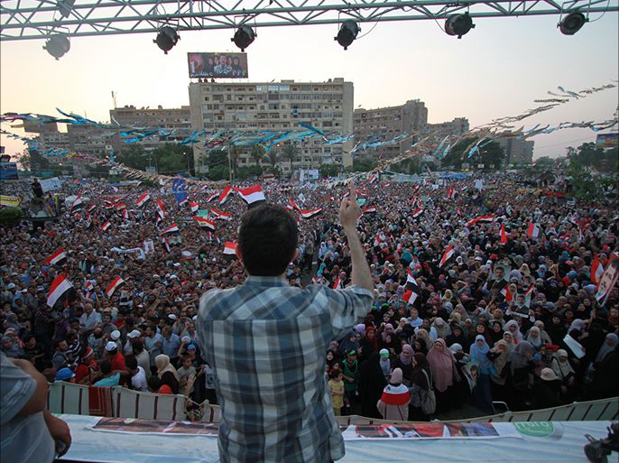 جانب من احتشاد الكتظاهرين خلا اعتصام رابعة العدوية قبل عام (2)
