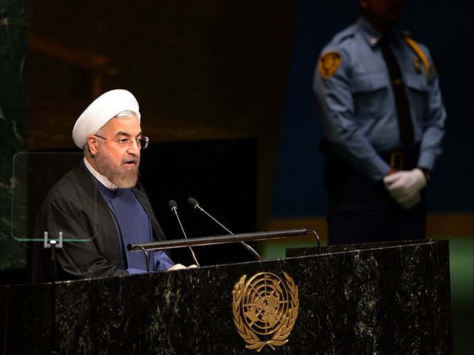 President of Iran Hassan Rouhani addresses the 69th session of the United Nations General Assembly September 25, 2014 at the United Nations in New York. AFP