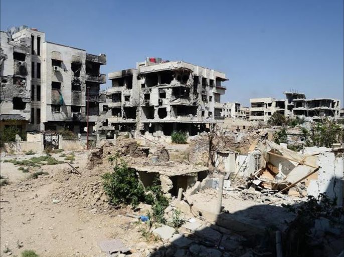 آثار القصف العنيف على حي جوبر في دمشق