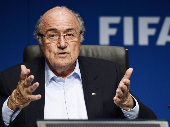 FIFA President Joseph Sepp Blatter attends a press conference following a FIFA Executive Committee meeting at the FIFA headquarters in Zurich, Switzerland, 26 September 2014. Blatter has confirmed he will stand for a fifth term as Fifa president.