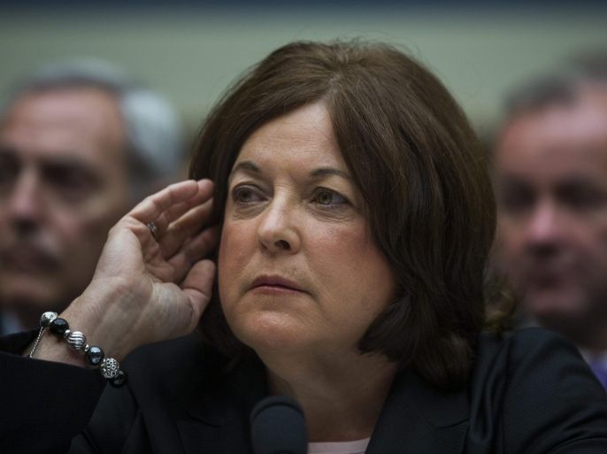 (FILE) A file photo dated 30 September 2014 shows US Secret Service Director Julia Pierson testifying before a House Oversight and Government Reform Committee hearing about the intruder who made into the East Room of the White House after scaling a fence, in the Rayburn House Office Building in Washington, DC, USA. Reports on 01 October 2014 state that Julia Pierson resigned from her position following the 19 September White House break-in.