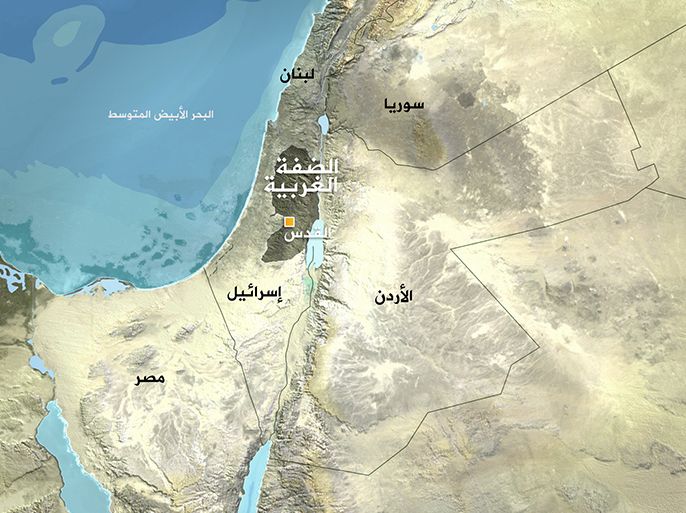 خريطة للضفة الغربية - الموسوعة