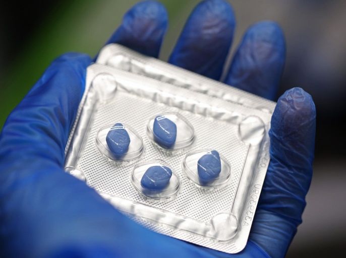 A blister pack containing Pfizer's Viagra tablets, produced by Pfizer Inc., is arranged for a photograph in London, U.K., on Friday, May 2, 2014. AstraZeneca Plc rejected Pfizer Inc.'s sweetened takeover proposal, saying the 63.1 billion-pound ($106.5 billion) offer fails to recognize the value of the promising experimental medicines under development by the U.K.'s second-biggest drugmaker.