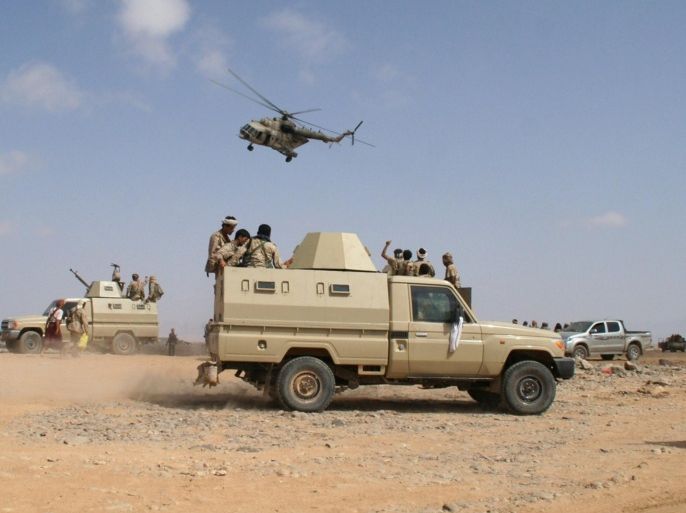 Yemeni troops they take part in an offensive against extremists in the southern province of Shabwa, on May 7, 2014. The offensive began on April 29 in Yemen's rugged southern and central provinces, where a wave of US drone strikes killed scores of suspected Al-Qaeda militants last month. Several foreigners suspected of membership in the network have been killed in the offensive, with authorities also speaking of Afghans, Somalis and Chechens. AFP PHOTO/STR
