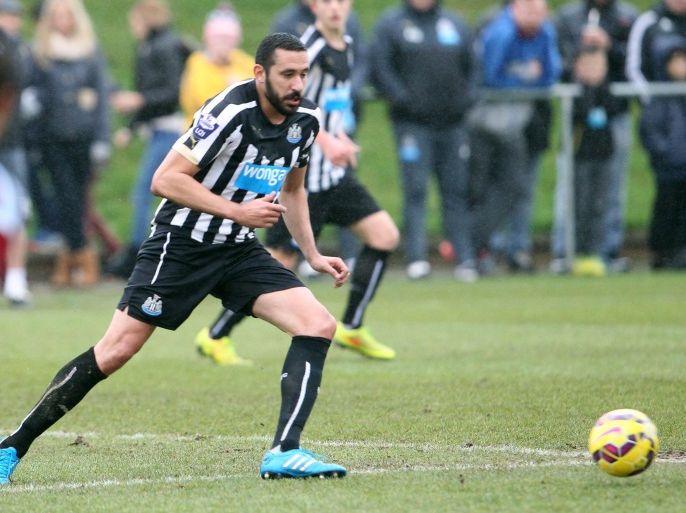 NEWCASTLE, UNITED KINGDOM - DECEMBER 22: Jonas Gutierrez plays his first game since recovering from cancer during the Barclays U21 Premier League between Newcastle United and West Ham at Whitley Park Park on December 22, 2014 in Newcastle, England.