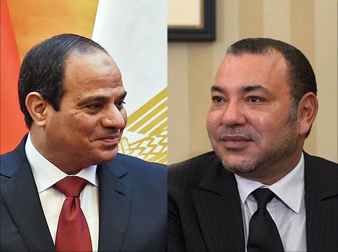 كمبو - الملك محمد السادس ملك المغرب والرئيس محمد مرسي رئيس مصر