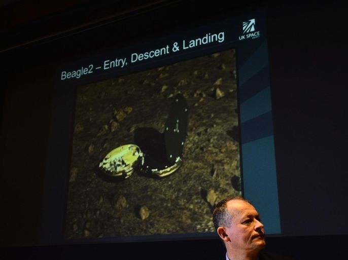 David Parker, chief executive of the UK Space Agency, attends a news conference on the Beagle 2 mission in London, January 16, 2015. Britain's infamous Beagle 2 spacecraft, once dubbed "a heroic failure" by the nation's Astronomer Royal, has been found on Mars 11 years after it went missing searching for extraterrestrial life. REUTERS/Toby Melville (BRITAIN - Tags: SOCIETY SCIENCE TECHNOLOGY)