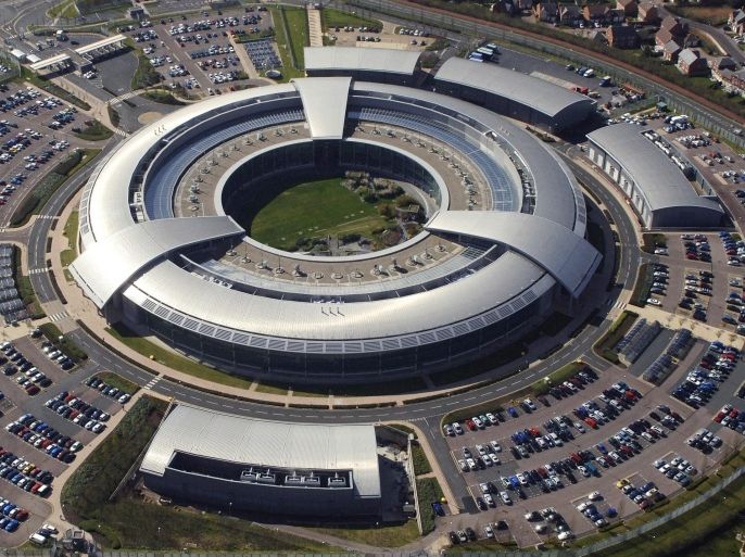 (FILE) An undated handout photograph by the British Ministry of Defence showing an aerial image of the British Government Communications Headquarters (GCHQ) in Cheltenham, Gloucestershire, west central England. Social media platforms like Facebook and Twitter are the "command-and-control networks of choice" for the Islamic State and other terrorist groups, the head of Britain's intelligence agency said 04 November 2014. GCHQ director Robert Hannigan alleged that the mostly US firms that run social media platforms are 'in denial over the part they play in facilitating terrorism.' He demanded they cooperate more enthusiastically with intelligence services to enable better monitoring of online traffic. EPA/GCHQ / BRITISH MINISTRY OF DEFEN *** Local Caption *** 51260447