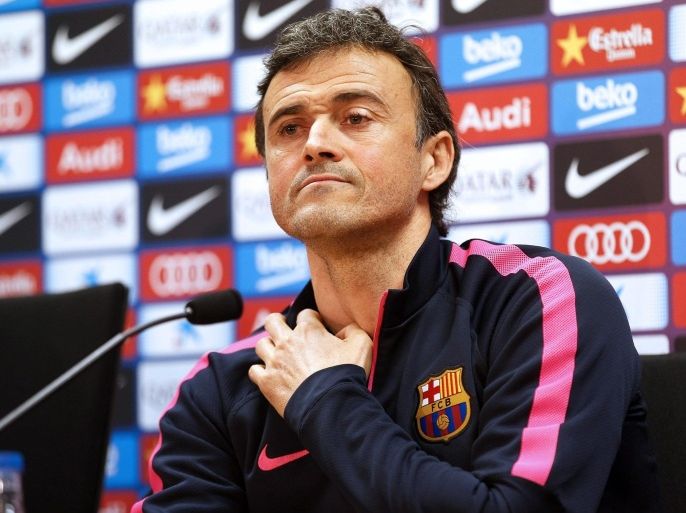FC Barcelona's head coach Luis Enrique addresses a press conference in Barcelona, northeastern Spain, 07 January 2015. Luis Enrique denied that he had problems with Argentinian striker Lionel Messi, despite rumours of a bitter rift between the two men. 'I don't have any problems with any player at all. I have the same relationship with them as at the start of the season, there has been no change in that respect,' Enrique said.