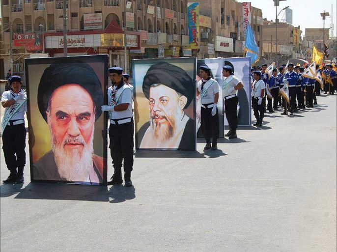 صور رجال الدين الايرانيين تغزو بغداد