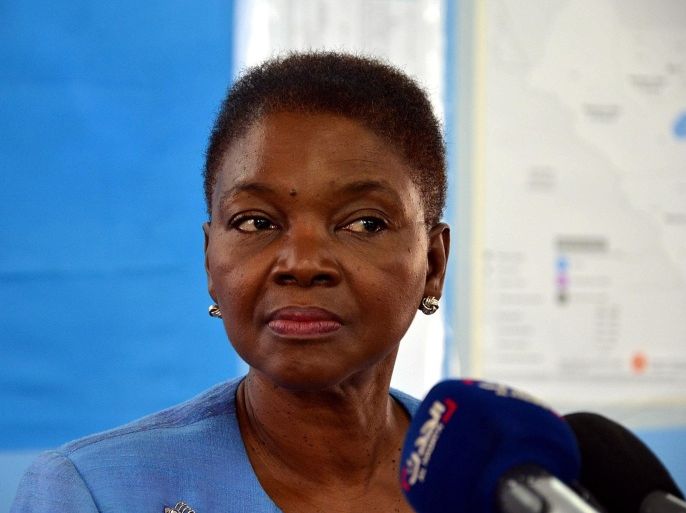 JUBA, SOUTH SUDAN - FEBRUARY 09: Valerie Amos, Under Secretary General for Humanitarian Affairs and Emergency Relief Coordinator, holds a press conference hold a press conference in Juba, South Sudan, on February 9, 2015.