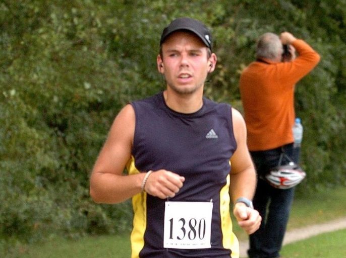 A picture made available 27 March 2015 shows Andreas Lubitz, co-pilot of Germanwings flight 4U9525, running during the Aerportrace in Hamburg, Germany, 13 September 2009. In the aftermath of the Germanwings plane crash in France, Marseille prosecutor Brice Robin told a press conference that the co-pilot of Germanwings flight 4U9525 'intentionally' crashed the Airbus with 150 people on board into the French Alps. The co-pilot was named as Andreas Lubitz, a 28-year old who hailed from the German town of Montabaur, in Rhineland-Palatinate, Germany.