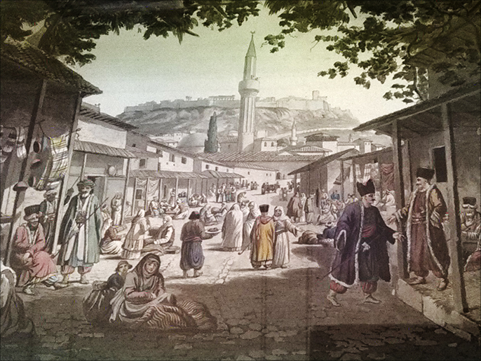 ‪بازار أثينا التي لم يكن عدد سكانها يتجاوز العشرة آلاف نسمة‬ (الجزيرة نت)
