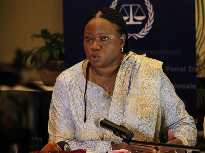 KAMPALA, UGANDA - FEBRUARY 27: Prosecutor of the International Criminal Court (ICC), Fatou Bensouda delivers a speech during a press conference in Kampala, Uganda on February 27, 2015.