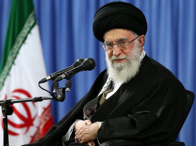 A handout picture made available by the official website of the Iranian Supreme Leader shows the Supreme Leader, Ayatollah Ali Khamenei, speaking to crowds during a ceremony in Tehran, Iran, 09 April 2015. According to reports the Supreme Leader has said he has confidence in his negotiating team and is happy to leave them to reach an angreement in the ongoing nuclear talks between Iran and the P5 + 1, adding only that some conditions must be met, including the lifting of international sanctions. EPA/OFFICAL SUPREME LEADER WEBSITE / HANDOUT